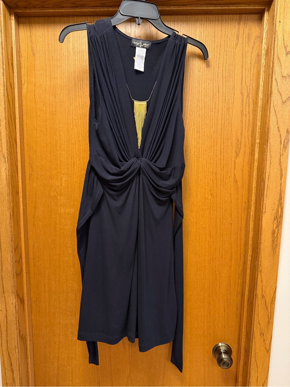 Baby Phat Sleeveless black Knot-Front Dress